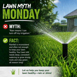 Lawn Myth Monday: Does Rain Mean You Can Turn Off Your Irrigation?
